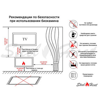 Биокамин SteelHeat LINKOR 1200
