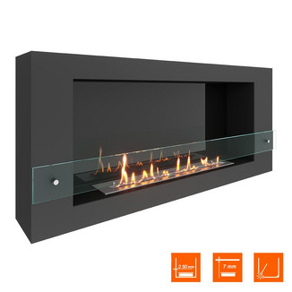 Биокамин SteelHeat WALL LONG 1200 черный