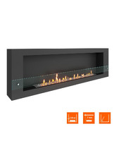 Биокамин SteelHeat WALL LONG 1800 черный