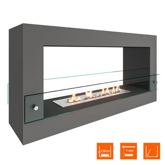 Биокамин SteelHeat FRAME ONE 900 серый