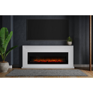 Каминокомплект Stretto Long белый с очагом Electrolux Infinity EFP/P-1600ULS