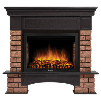 Каминокомплект Forte Wood 25 U камень темный, шпон венге с очагом Electrolux: EFP/P-2520LS N угловой