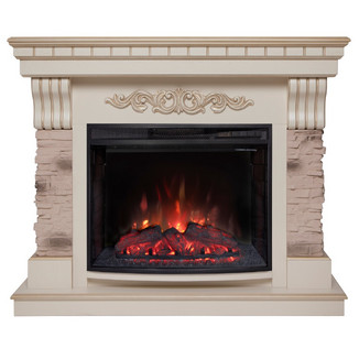 Электрокамин MARSEILLES 25,5 WT с очагом Evrika 25,5 LED