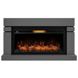 Каминокомплект Firelight Lindos 40 серый с очагом Aurora RTFP/P-AR40LS Р/В