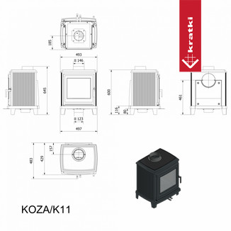 Печь Kratki PRO KOZA K11