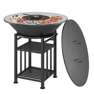 Fantastic Grill Везувий Ø 1000 (чаша+подставка+плита+решетка чугунная«СТЕЙК» Ø 450мм+крышка)