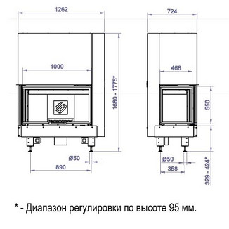 Каминная топка CFL 1000G (Stav)