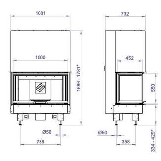 Каминная топка 3VF 1000W (Stav)