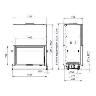 Каминная топка DF 1100G (Stav)