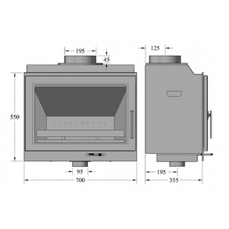 Изразцовая печь-камин Медальон угловой двуярусный художественный с топкой Ладья 700