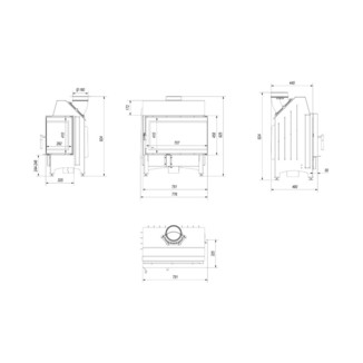 Топка Zibi/P/BS/DECO (угловое стекло слева)