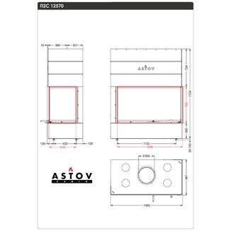 Каминная топка АСТОВ П2С 12570 (правая)