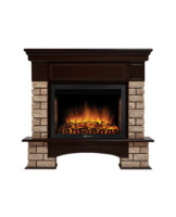 Каминокомплект Forte Wood камень коричневый, шпон темный дуб с очагом Electrolux: EFP/P-2520LS N