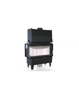Топка DEFRO HOME RIVA ME BL SHORT, 19 кВт, 907/465/482мм, угловое стекло слева, с водяным контуром