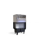 Топка DEFRO HOME RIVA SM BL G SHORT, 16кВт, 756/478/500мм, угловое стекло слева, с водяным контуром, гильотина
