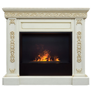 3D электрокамин RealFlame Ekaterina 26 WT Black вставка + 3D Cassette 630 Panel