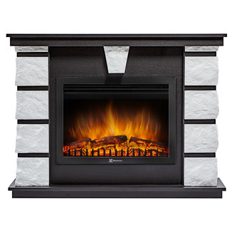 Каминокомплект Excalibur 25 камень белый, шпон венге с очагом Electrolux: EFP/P-2520LS N