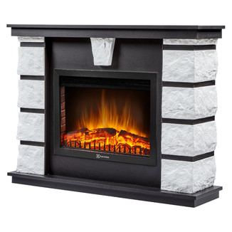 Каминокомплект Excalibur 25 камень белый, шпон венге с очагом Electrolux: EFP/P-2520LS N