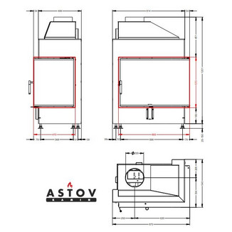 Каминная топка АСТОВ П2С 800 L